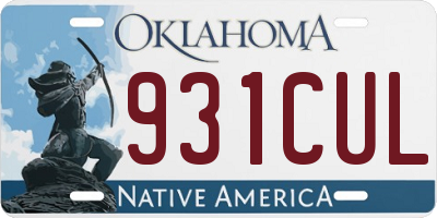 OK license plate 931CUL