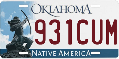 OK license plate 931CUM