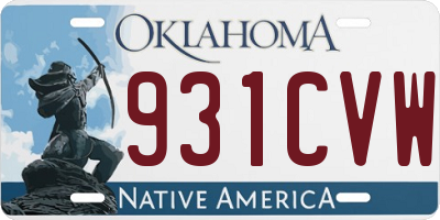 OK license plate 931CVW