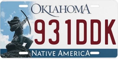 OK license plate 931DDK