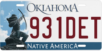 OK license plate 931DET
