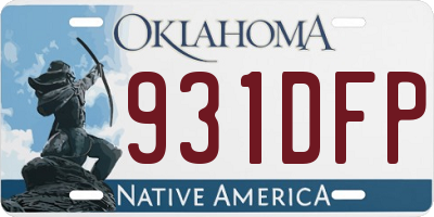 OK license plate 931DFP