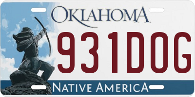 OK license plate 931DOG