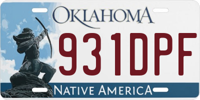 OK license plate 931DPF