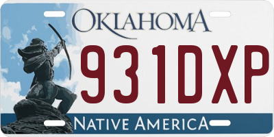 OK license plate 931DXP