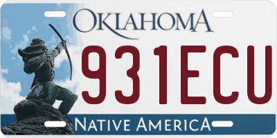 OK license plate 931ECU