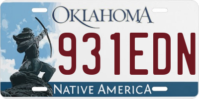 OK license plate 931EDN