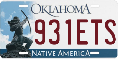 OK license plate 931ETS