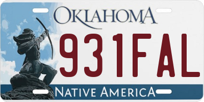 OK license plate 931FAL