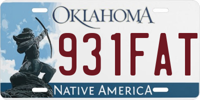 OK license plate 931FAT