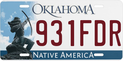 OK license plate 931FDR