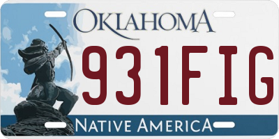 OK license plate 931FIG