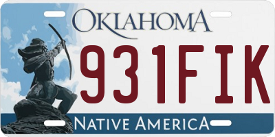 OK license plate 931FIK