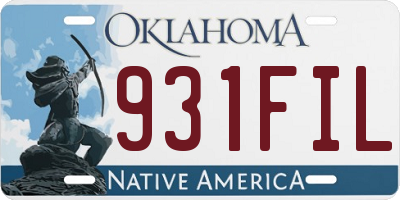 OK license plate 931FIL