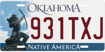 OK license plate 931TXJ