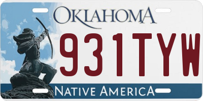 OK license plate 931TYW