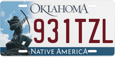 OK license plate 931TZL