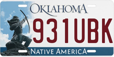 OK license plate 931UBK