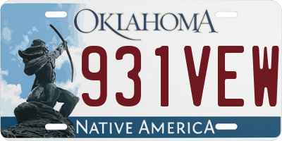 OK license plate 931VEW