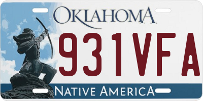OK license plate 931VFA