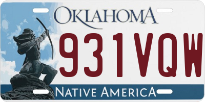 OK license plate 931VQW