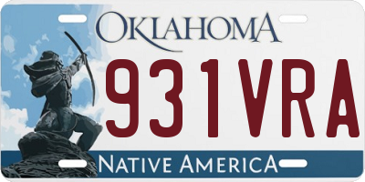 OK license plate 931VRA