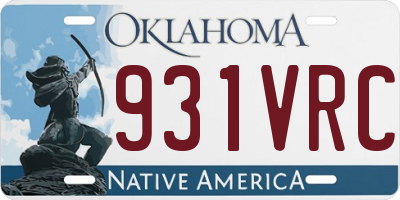 OK license plate 931VRC