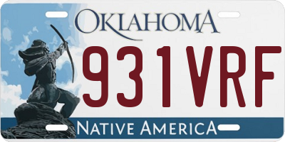 OK license plate 931VRF