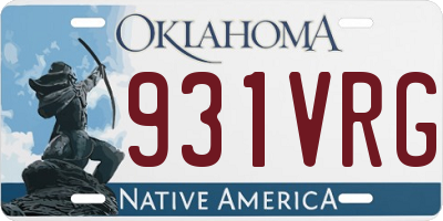 OK license plate 931VRG