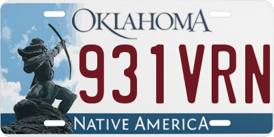 OK license plate 931VRN