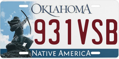 OK license plate 931VSB