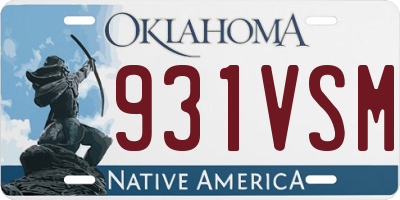 OK license plate 931VSM