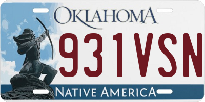 OK license plate 931VSN