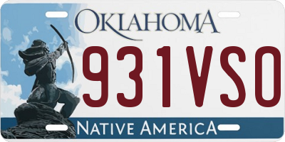 OK license plate 931VSO