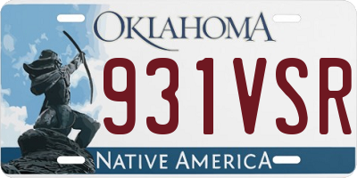 OK license plate 931VSR