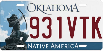 OK license plate 931VTK