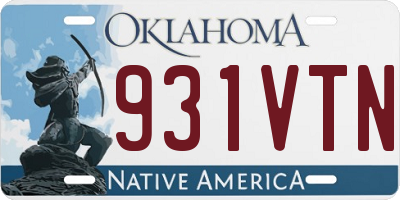 OK license plate 931VTN