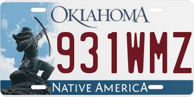 OK license plate 931WMZ