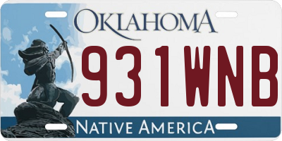 OK license plate 931WNB
