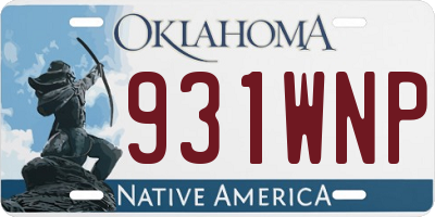 OK license plate 931WNP