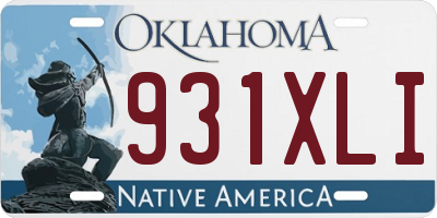 OK license plate 931XLI