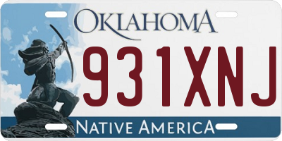 OK license plate 931XNJ