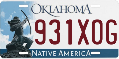 OK license plate 931XOG