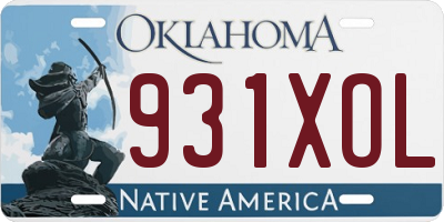 OK license plate 931XOL