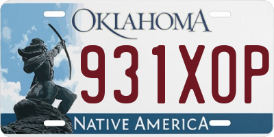 OK license plate 931XOP