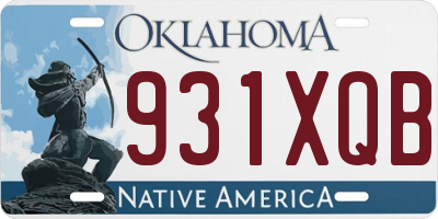 OK license plate 931XQB