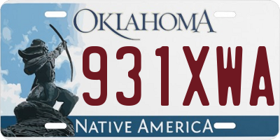 OK license plate 931XWA