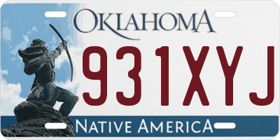 OK license plate 931XYJ