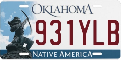 OK license plate 931YLB