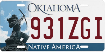 OK license plate 931ZGI